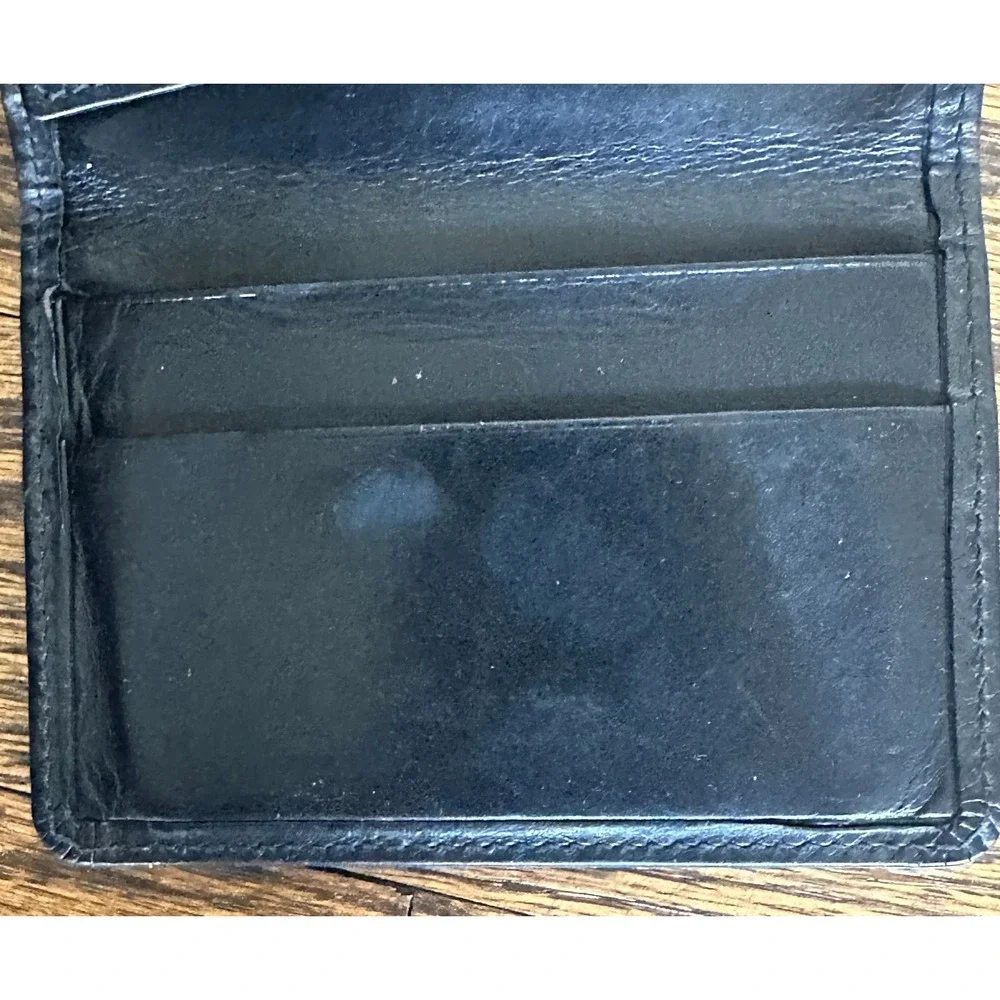 Vintage COACH Bifold Leather Wallet Black Mens Classic Leather Spain